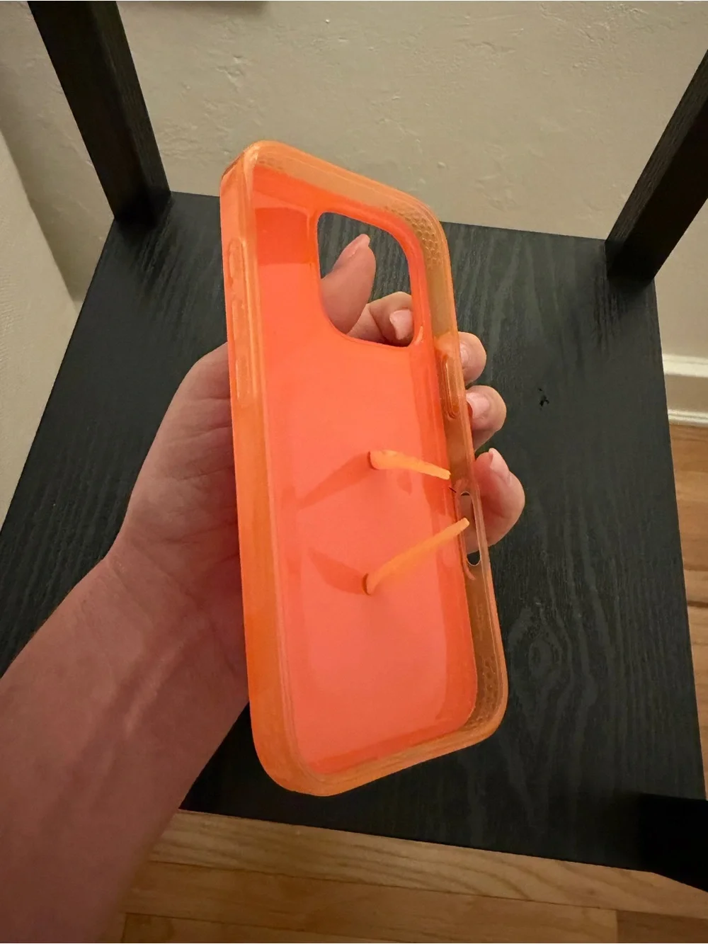 Loopy Case Pink and Orange Striped Phone Case with Loop Grip